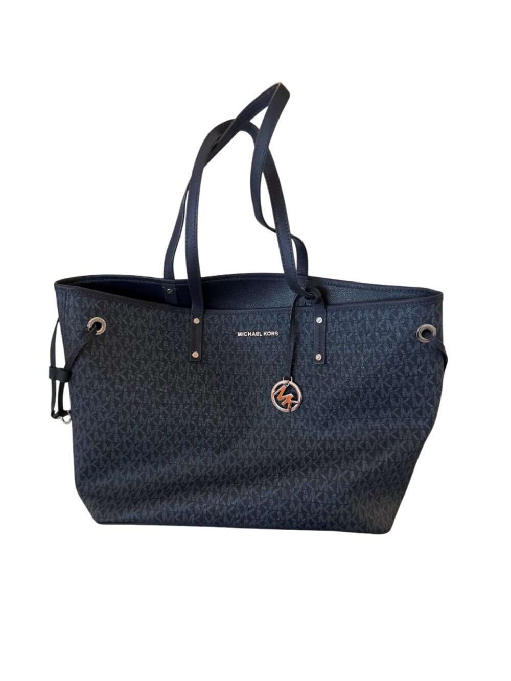 MICHAEL KORS Navy JetSet Saffiano Logo Reversible Tote Bag - Picture 9 of 9